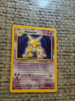 Pokemon TCG Alakazam Holo Rare Card 1/102 Base Set 1999 - Image 1