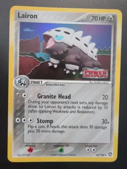 LAIRON HOLO POKEMON CARD 32/108 EX POWER KEEPERS NEVER PLAYED STAMPED NM - Image 1