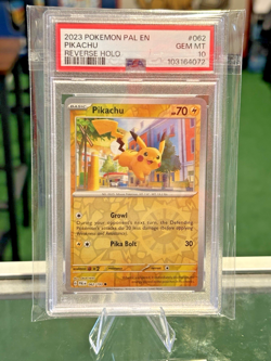 2023 Pokemon PIKACHU 062/193 Reverse Hollow PSA 10 Paldea Evolved GEM MINT - Image 1