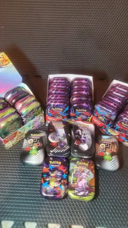 Pokemon Mini Tins Empty, No Pack, Prismatic, Mega, Black And White - Image 1