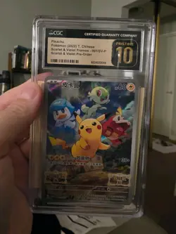Chinese Pokemon Pikachu 001/SV-P Scarlet & Violet Pre-Order PromO 2022 CGC 10 - Image 1
