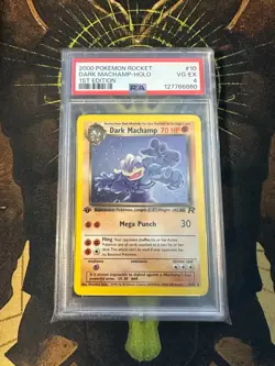 Pokemon Dark Machamp 10/82 Team Rocket 1st Edition Vintage PSA 4 - Image 1