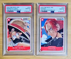 PSA 10 Monkey D. Luffy P-022 Shanks P-016 Film Red 2022 ONE PIECE Card Japanese - Image 1