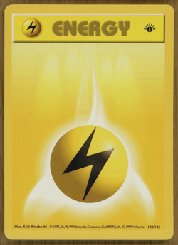 Lightning Energy - 100/102 ~ 1st Edition Shadowless Base Set ~ Slight Play!! - Image 1