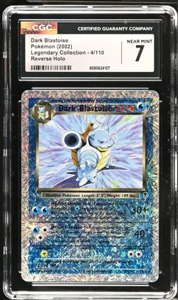 POKEMON CGC 7 NM Dark Blastoise 4/110 Legendary Collection Rare Reverse Holo - Image 1