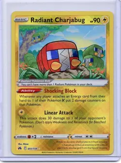 Radiant Charjabug 051/159 Pokemon Crown Zenith NM+ Holo Rare - Image 1