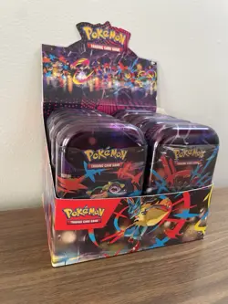 10x Pokemon TCG Mega Evolutions Mini Tin Set Display Unsealed - Image 1