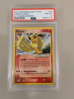 Pokemon PSA 8 Flareon Gold Star 100/108 Power Keepers Holo Eevee - Image 1