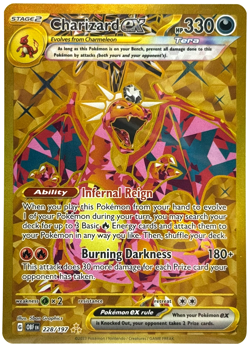 Pokemon Charizard ex Obsidian Flames 228/197 Gold Hyper Rare TCG - Image 1