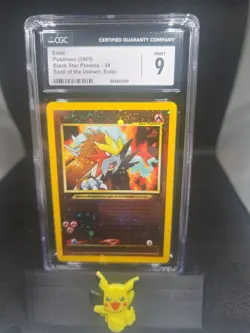 2001 Pokemon Black Star Promo Entei #34 CGC 9 MINT - Spell of the Unown Promo - Image 1