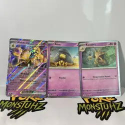 Pokemon Abra Kadabra Alakazam ex 063 064 165 SVP Double Rare Promo Set Holo 151 - Image 1