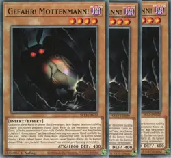 yugioh 3x Gefahr! Mottenmann! SR13-DE020 COMMON DEUTSCH - Image 1