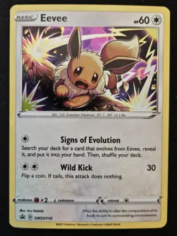 Eevee SWSH118 Black Star Promos Cosmos Holo Pokemon Trading Card Game 2021 NM - Image 1