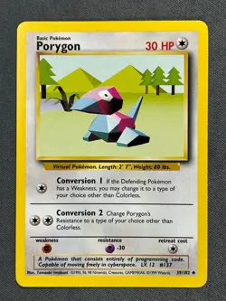 Porygon 39/102 Base Set Series UNCOMMON Basic POKEMON CARD 1999 - NM - Image 1