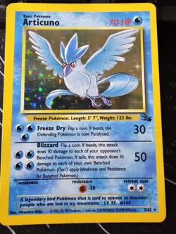 Pokemon TCG Articuno - Fossil - Holo Unlimited Rare Card 2/62 CLEAN - Image 1