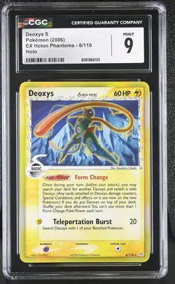 CGC 9 MINT Deoxys 2006 EX Holon Phantoms 6/110 Holo Pokemon Card - Image 1
