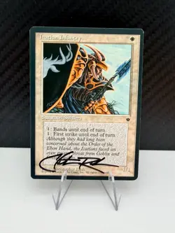 MTG signed Icatian Infantry Christopher Rush (LP) Fallen Empires FEM Magic - Image 1