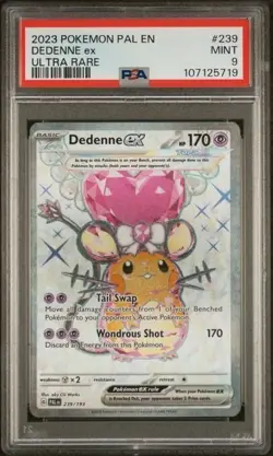 DEDENNE EX #239 PSA 9 • 2023 Pokemon PAL EN Ultra Rare 5719 - Image 1