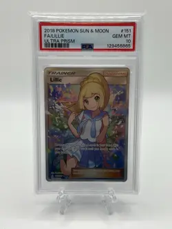 Gem Mint PSA 10 Pokemon 2018 Lillie #151/156 Alt-Art Ultra Prism HP LTD - Image 1