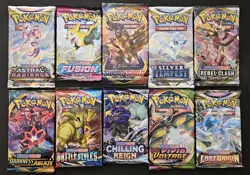 Pokemon 10x Sword & Shield Booster Pack Lot New Factory Sealed Various Sets - Image 1