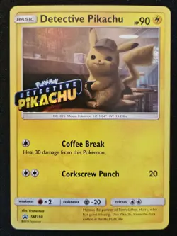 Detective Pikachu SM190 Black Star Promos Stamped Holo Pokemon TradingCG 2019 NM - Image 1