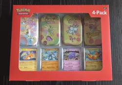 Pokemon TCG: S&V 151 - 4 Pack Mini Tins SAMS CLUB EXCLUSIVE Machamp Dragonite - Image 1