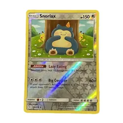 Pokemon TCG Snorlax 158/214 SM Unbroken Bonds Reverse Holo NM - LP - Image 1