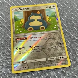 Pokemon TCG Snorlax 158/214 SM Unbroken Bonds Reverse Holo NM - LP - Image 2
