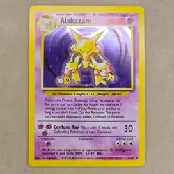 Pokemon Alakazam Base Set Vintage Rare Holo 1/102 LP Lightly Played - Image 1