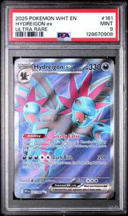 2025 POKEMON WHT EN-WHITE FLARE #161/086 HYDREIGON EX PSA 9 - 128670908 - Image 1