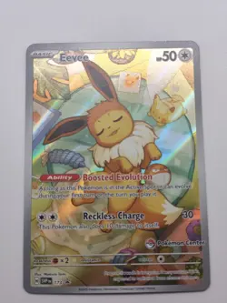 Pokemon TCG Eevee Prismatic Evolutions Promo SVP173 Stamped Pokemon Center - Image 1