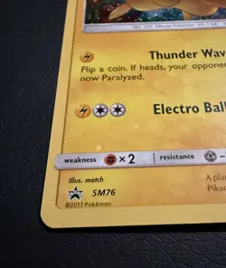 Pokemon black star promo Pikachu SM76 Holo Holo Bleed error + HD Galaxy Swirl - Image 4