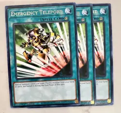 Yugioh! 3x Emergency Teleport GRCR-EN055 Rare 1st Ed NM - Image 1