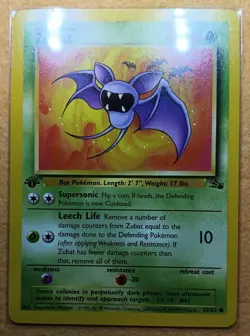Pokemon TCG Zubat Fossil 1st Edition Common Card 57/62 - Image 2