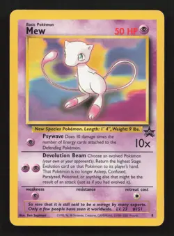 Pokemon Mew 8 Black Star Promo TCG Card Wizards of the Coast 1999/2000 - Image 1