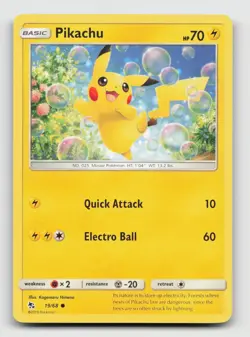 Pikachu Hidden Fates Card 19/68 Regular Common Near Mint - Image 1