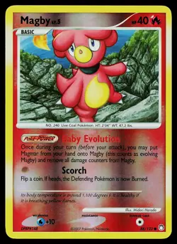 Pokemon Card - Magby Mysterious Treasures 88/123 Reverse Holo - Image 1