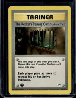 The Rocket's Training Gym 104/132 1st Edition Pokemon Card Gym Heroes WOTC Rare - Image 1