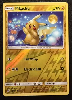 Pikachu Sun & Moon Unified Minds 56/236 REVERSE HOLO card 2019 Pokemon TCG NM/M - Image 1