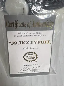 Pokemon Jigglypuff 23K Gold Plated Trading Card 1999 Burger King Limited Edition - Image 3