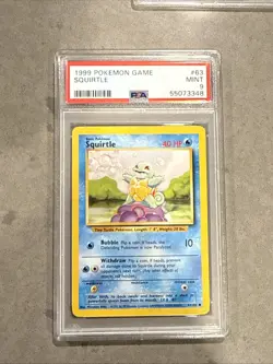 Pokemon TCG Squirtle Base Set Unlimited Common Card 63/102 WOTC PSA 9 Mint - Image 1