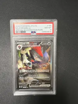 N’s Zoroark EX Pokemon Journey Together PSA 8 SIR Pokemon Card - Image 1