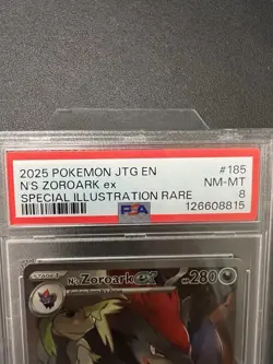 N’s Zoroark EX Pokemon Journey Together PSA 8 SIR Pokemon Card - Image 2