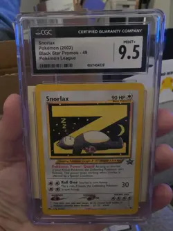 CGC 9.5 MINT+ Snorlax Z # 49 WOTC Black Star Promo Pokemon Card - Image 1