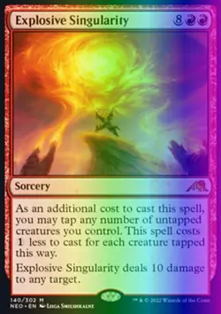 MTG Explosive Singularity (140/606) Kamigawa Neon Dynasty LP FOIL - Image 1