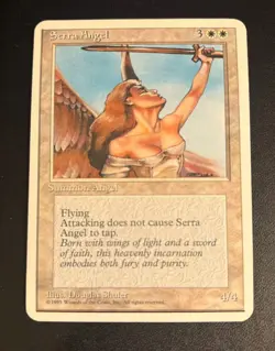 ***MISPRINT Serra Angel MTG Core Set 4th Edition ALPHA CUT VERY RARE*** - Image 1