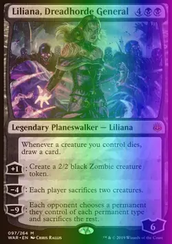 MTG Liliana, Dreadhorde General (97/330) War of the Spark LP FOIL - Image 1
