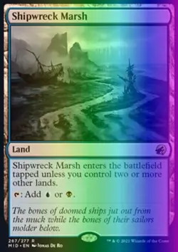 MTG Shipwreck Marsh (267/553) Innistrad Midnight Hunt LP FOIL - Image 1