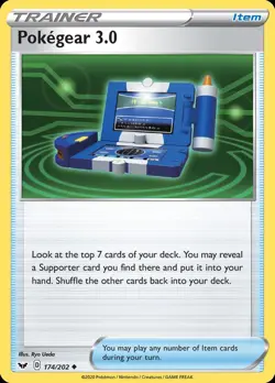 Pokemon Pokegear 3.0 (174/246) Sword & Shield LP REVERSE HOLO - Image 1