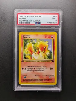 2000 Pokemon PONITA - 1. Edition - 64/82 - Team Rocket DE - PSA 9 - Image 1